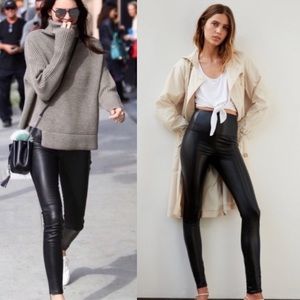 Aritzia Wilfred Free Daria Pant High Waisted Vegan Leather Leggings Black XS